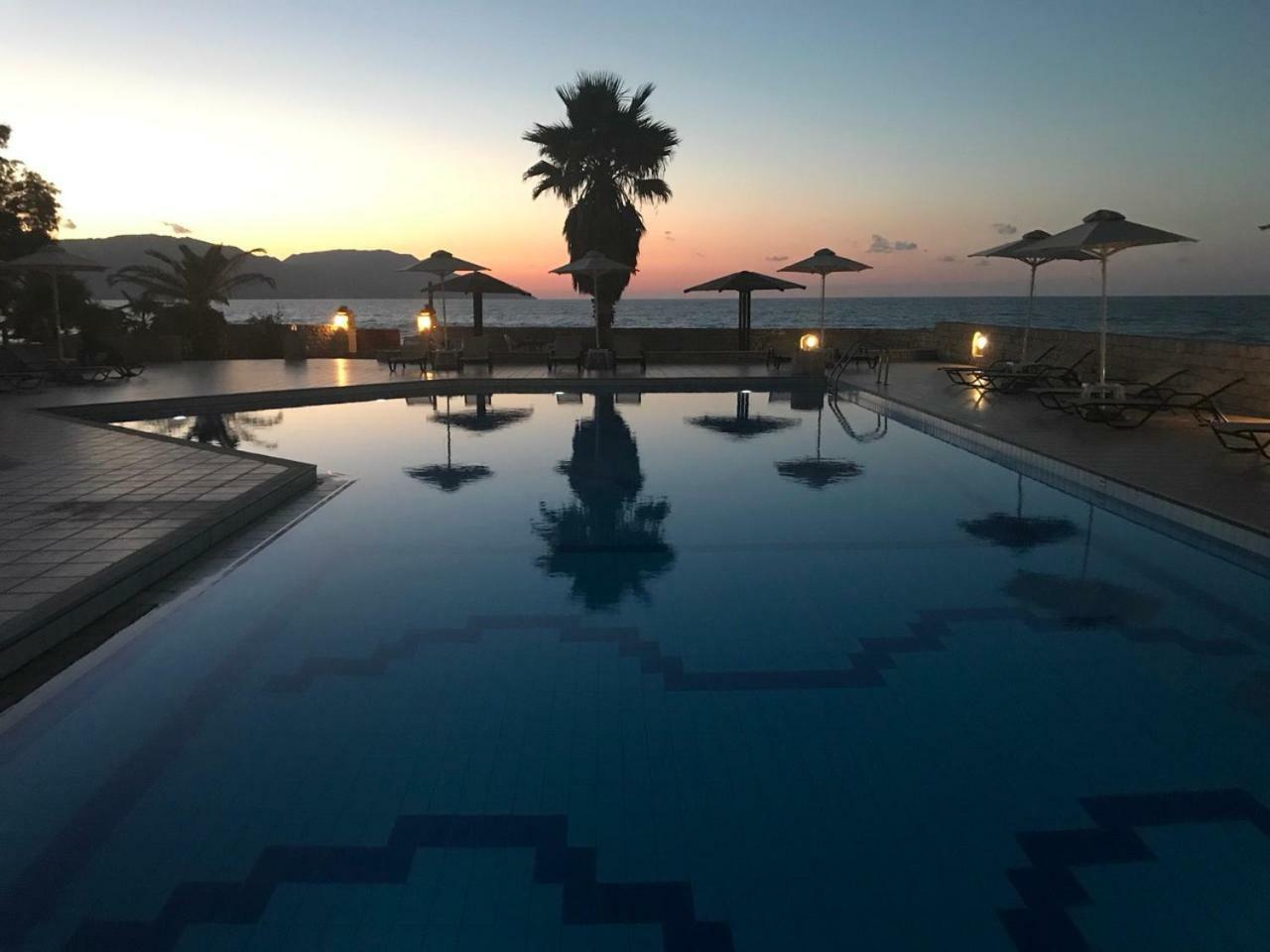 Aquamar Beach Otel Kournás Dış mekan fotoğraf